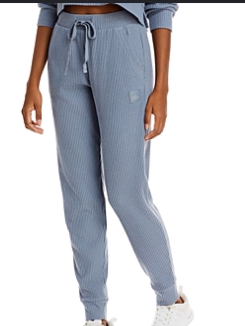 ALO Yoga Women's Ribbed Drawstring Joggers - Slate Blue